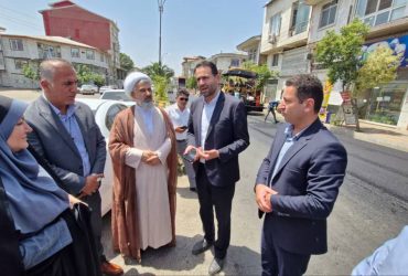 بازدید مسئولان شهرستان از پروژه روکش آسفالت خیابان شهید انصاری سیاهکل